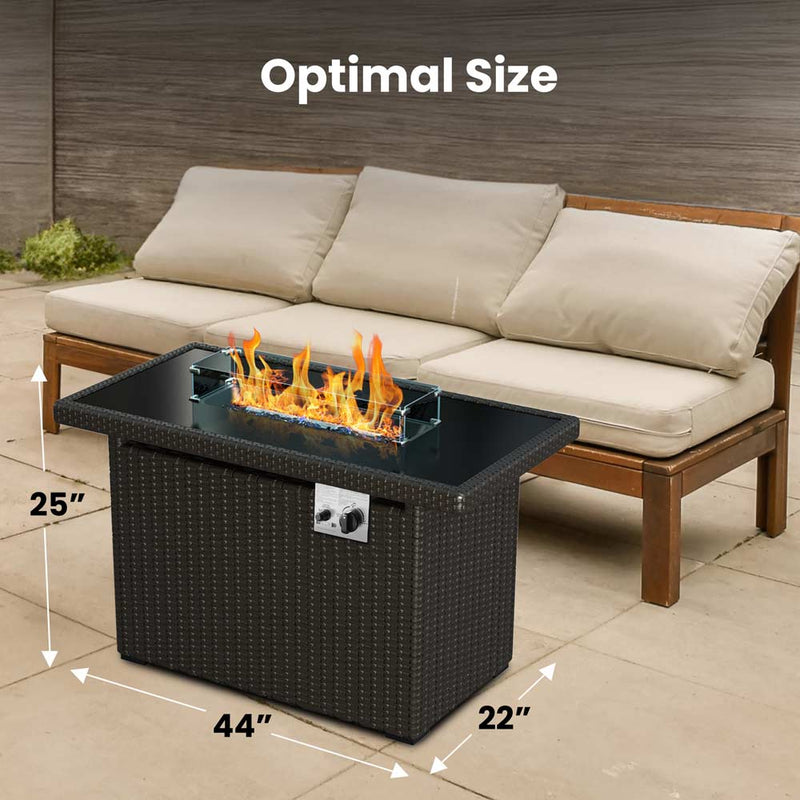Outdoor Propane Fire Pit Table - 44in, 50,000 BTU