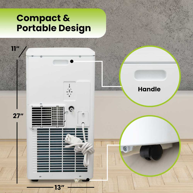 8000 BTU Portable Air Conditioner with Remote, 24H Timer, Dehumidifier, Window Mount Kit Included