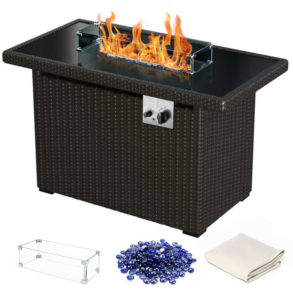 Outdoor Propane Fire Pit Table - 44in, 50,000 BTU