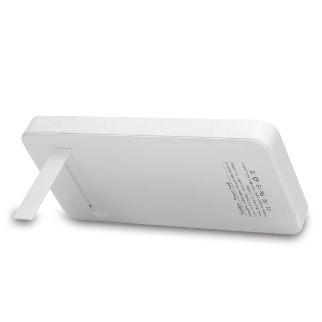 Wireless Portable Charger - Kickstand, Digital Display, White