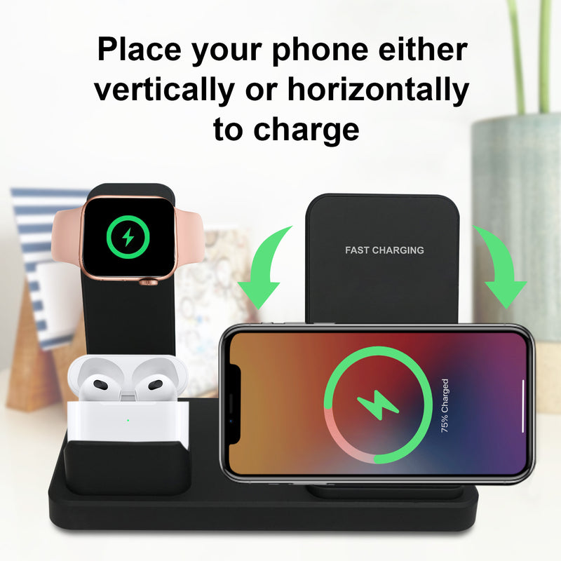 3-in-1 Qi Wireless Charging Stand For Apple Devices