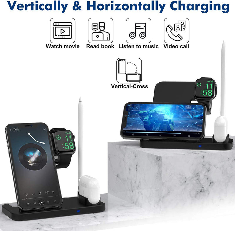 4-in-1 Charging Stand - Wireless Charging Smartphones, Apple Watch, Apple Pencil