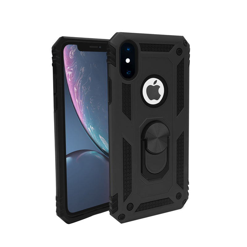 Gorilla Gadgets - iPhone x /Xs Case - Silicone Rubber Bumper, Clear, Black