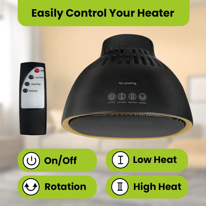 Oscillating Heater - 65 rotation, remote control - Gorilla Gadgets