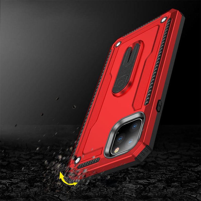 iPhone 11 Pro Layered Protective Case with Air Vent Holder and Kickstand