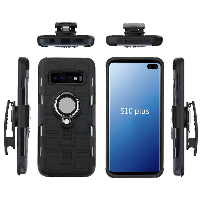 Samsung Galaxy S10 Plus Holster Case with Magnetic Metal Ring - Gorilla Gadgets