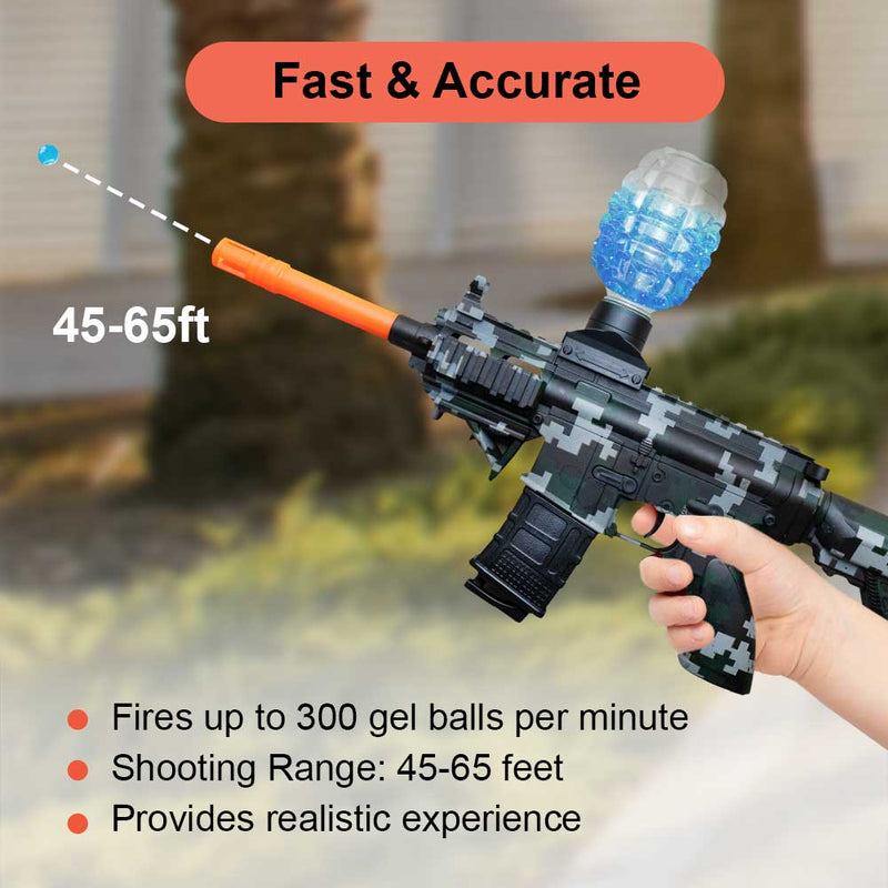 Gel Ball Blaster M416, 10,000 Gel Balls, Rechargeable Battery, Goggles Included
