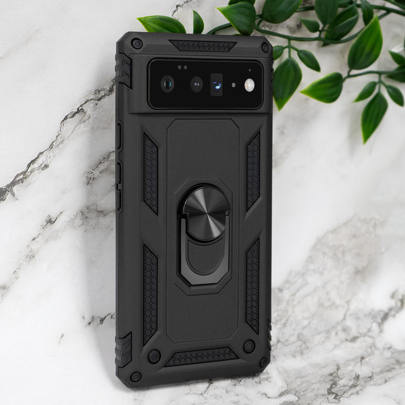 Google Pixel 6 Pro Case, Heavy-Duty with Ring Holder