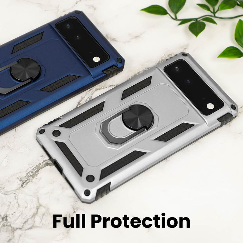 Google Pixel 6 Case, Heavy-Duty and Ring Holder