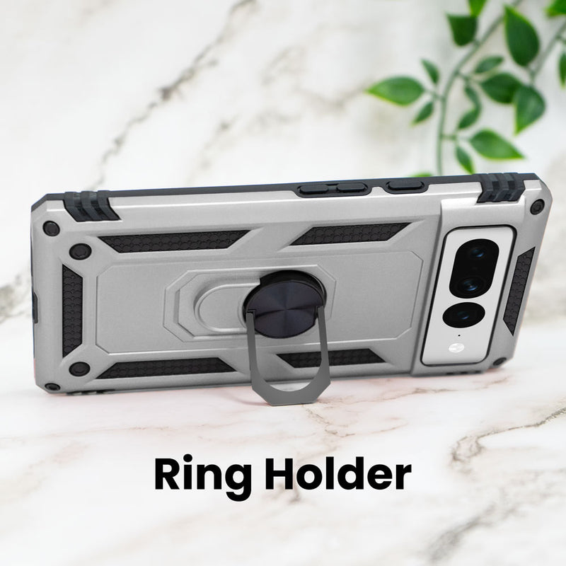 Google Pixel 7 Pro Case, Heavy-Duty with Ring Holder