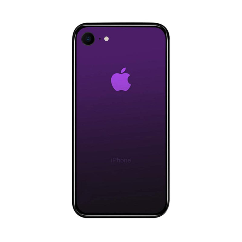 iPhone 7 / 8 Color Gradient TPU Case with Tempered Glass Back - Purple - Gorilla Gadgets