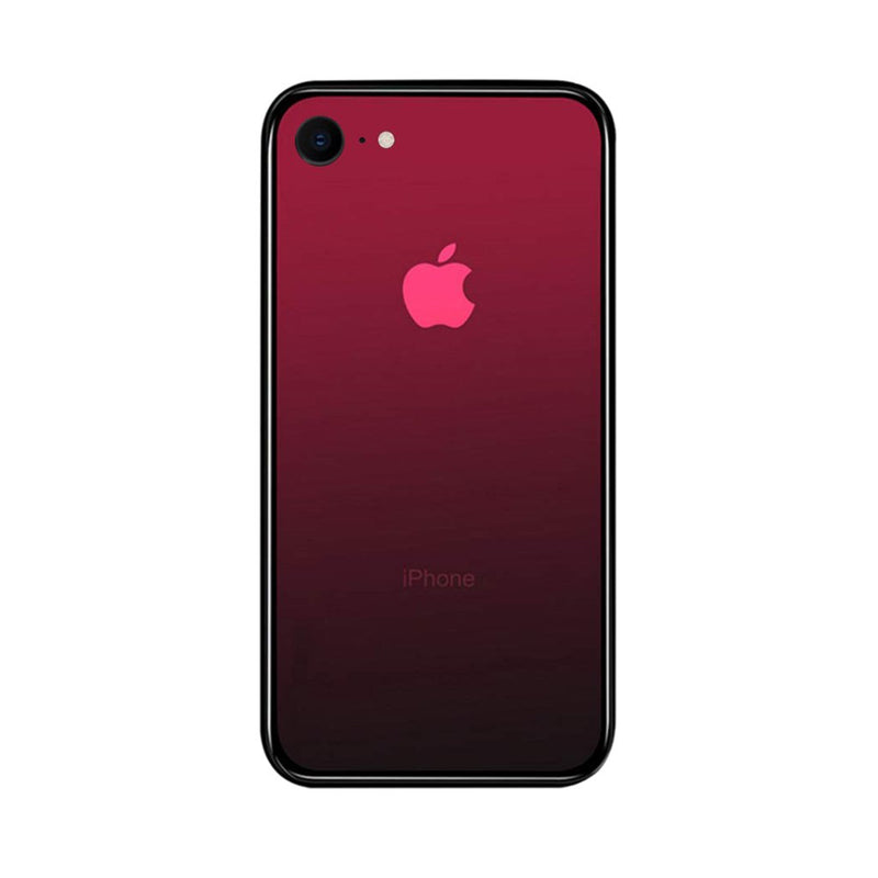 iPhone 7 / 8 Color Gradient TPU Case with Tempered Glass Back - Red - Gorilla Gadgets