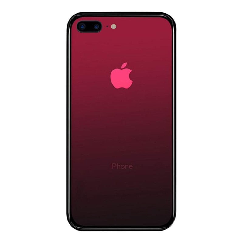 iPhone 7 / 8 Plus Color Gradient TPU Case with Tempered Glass Back - Red - Gorilla Gadgets