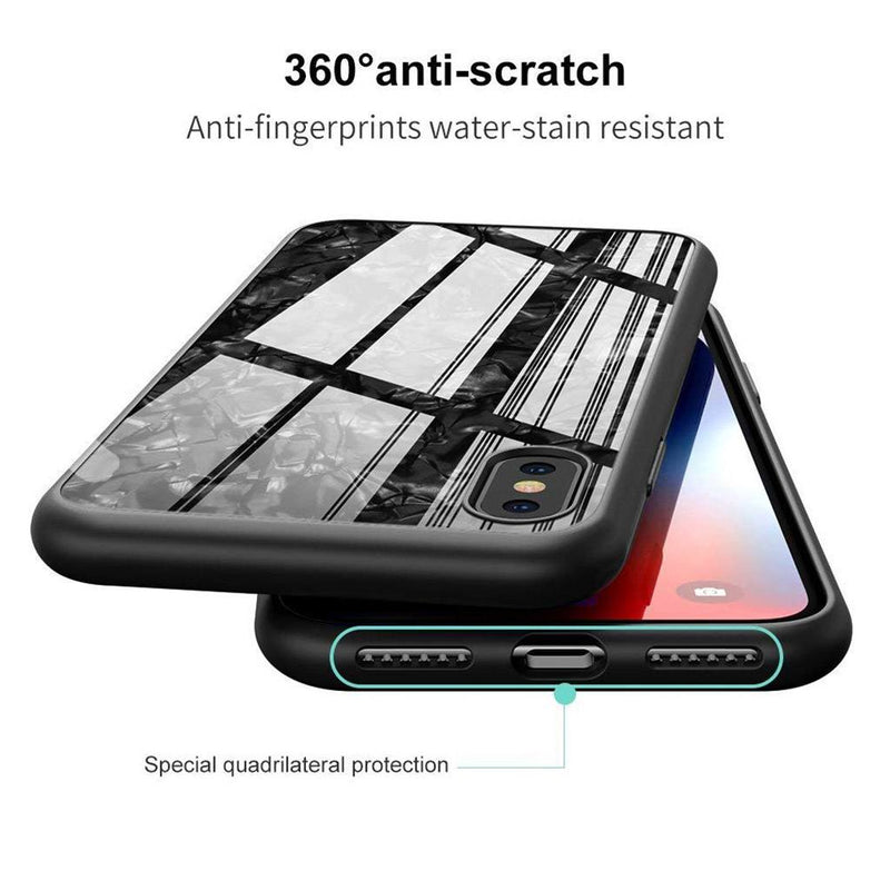 iPhone XR Marble Pattern 9H Tempered Glass Case - Gorilla Gadgets