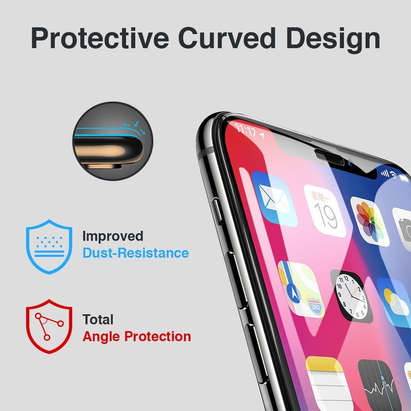 2-Pack iPhone Xs / X Full Coverage Tempered Glass Screen Protector (Clear) - Gorilla Gadgets