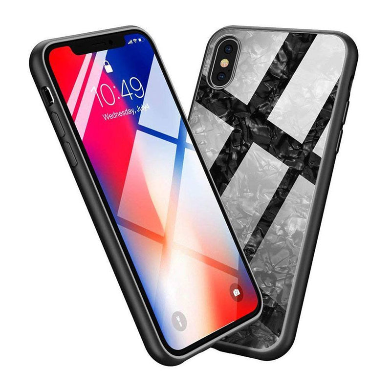 iPhone Xs Max Marble Pattern 9H Tempered Glass Case - Gorilla Gadgets