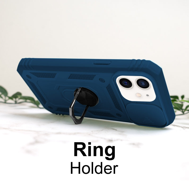 iPhone 11 Case - Heavy-Duty, Ring Holder, Camera Cover, Card Slot