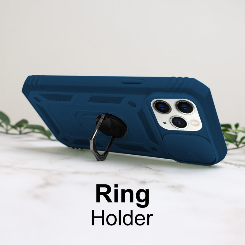 iPhone 11 Pro Case - Heavy-Duty, Ring Holder, Camera Cover