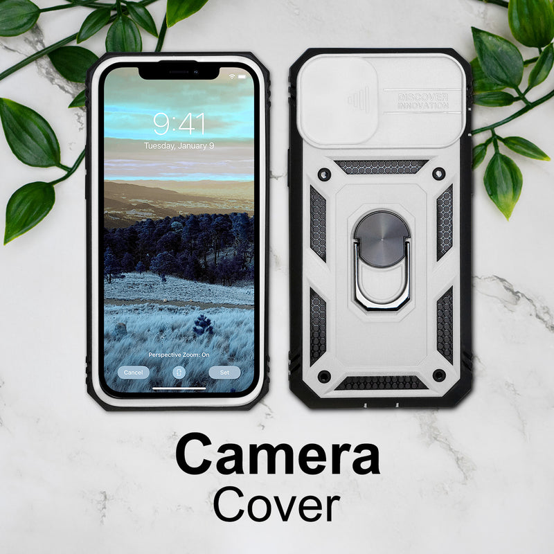 iPhone 12 Case - Heavy-Duty, Ring Holder, Camera Cover, Card Slot