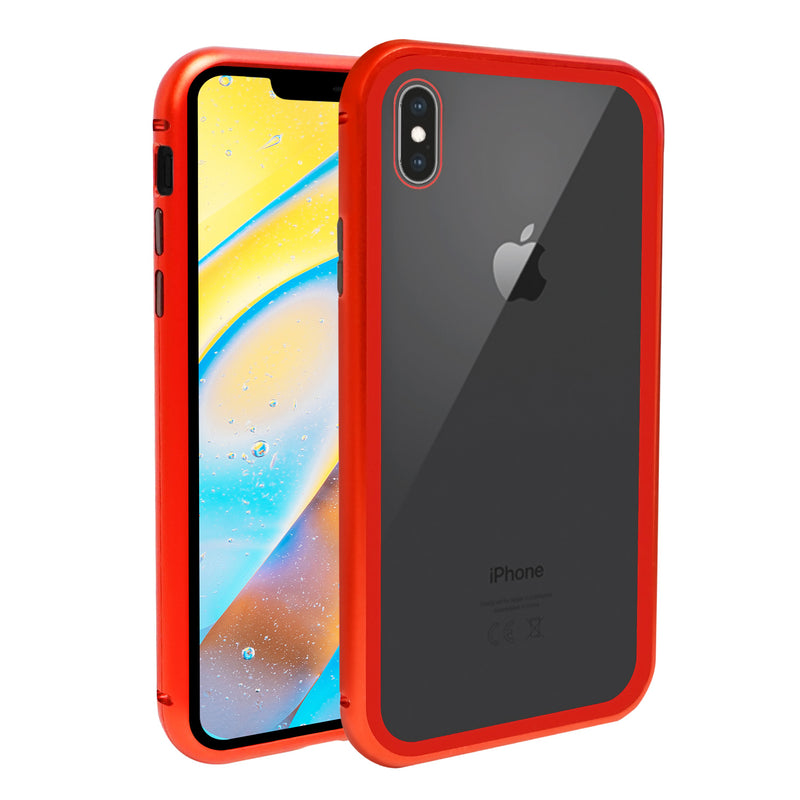 iPhone X /XS Case -  Magnetic Frame, Tempered Glass Back