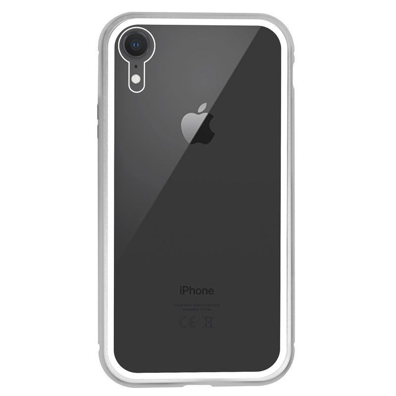 iPhone XR Case -  Magnetic Frame, Tempered Glass Back