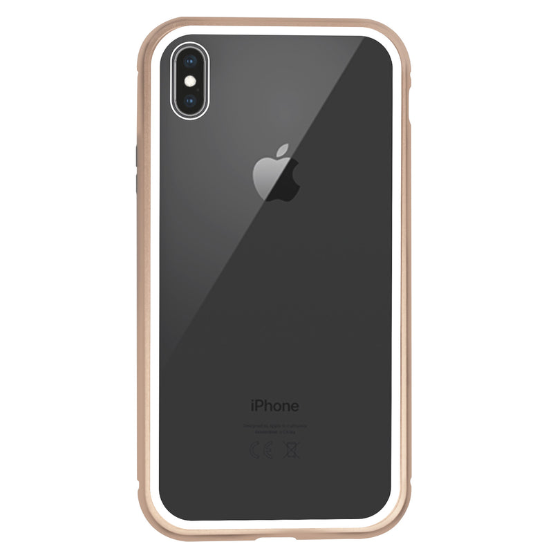 iPhone Xs Max Square Shockproof Protective Case With Tempered Glass Back
