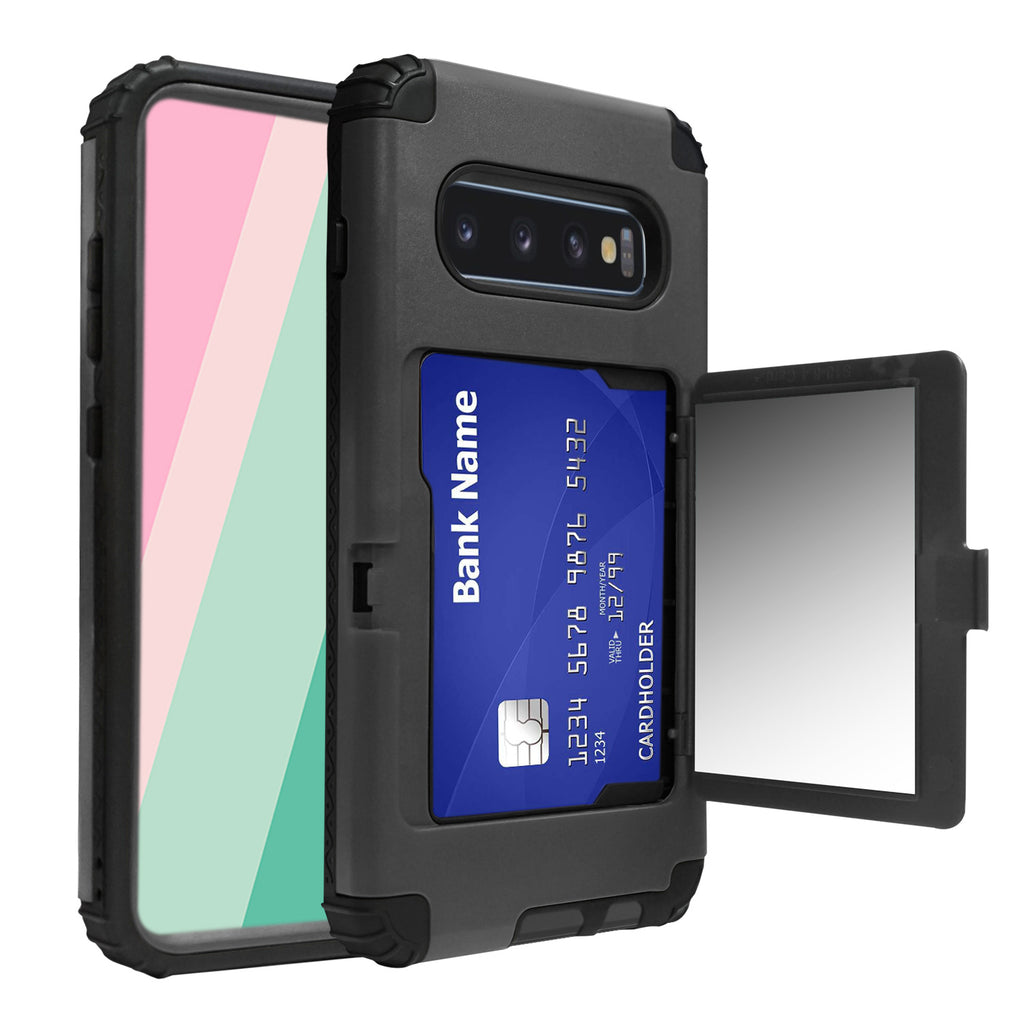 vork Feest pauze Samsung Galaxy S10+ Case - Tough Defender, Card Slot, Mirror