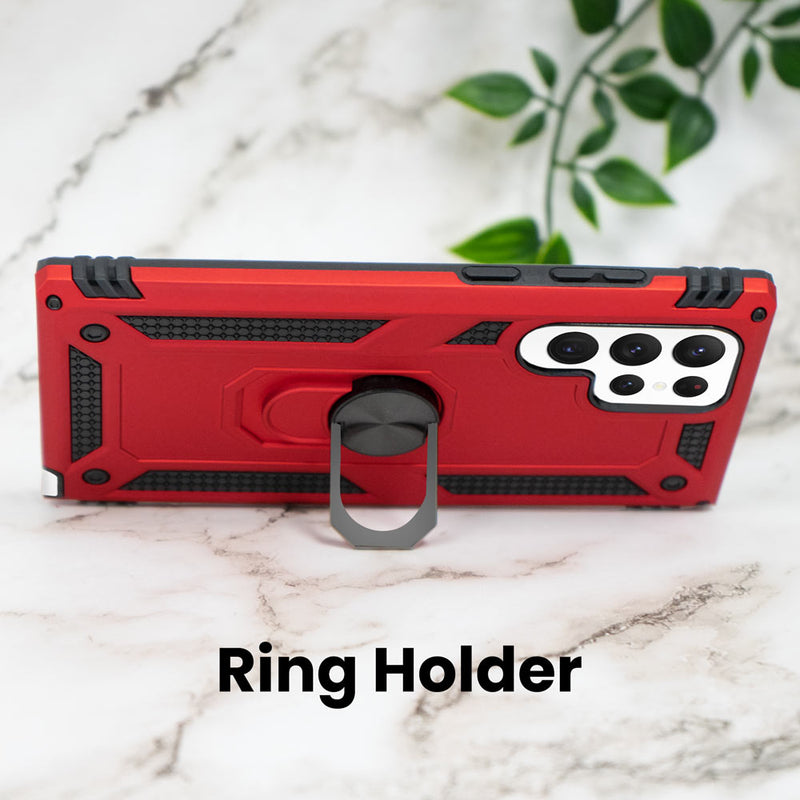 Samsung Galaxy S22 Ultra Case, Heavy-Duty and Ring Holder