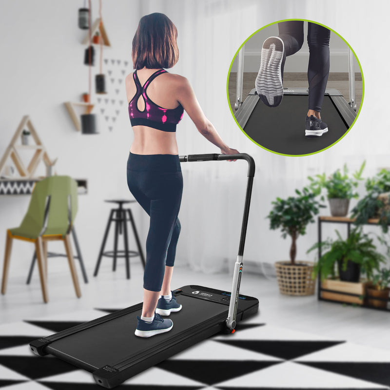 Gorilla Gadgets Portable Fitness Treadmill with Remote Control, LED Display & Bluetooth Speaker, Size: 52.5 x 23.5 x 4.2, Black