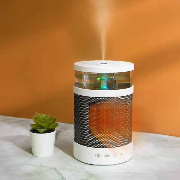 white desk heater and humidifier